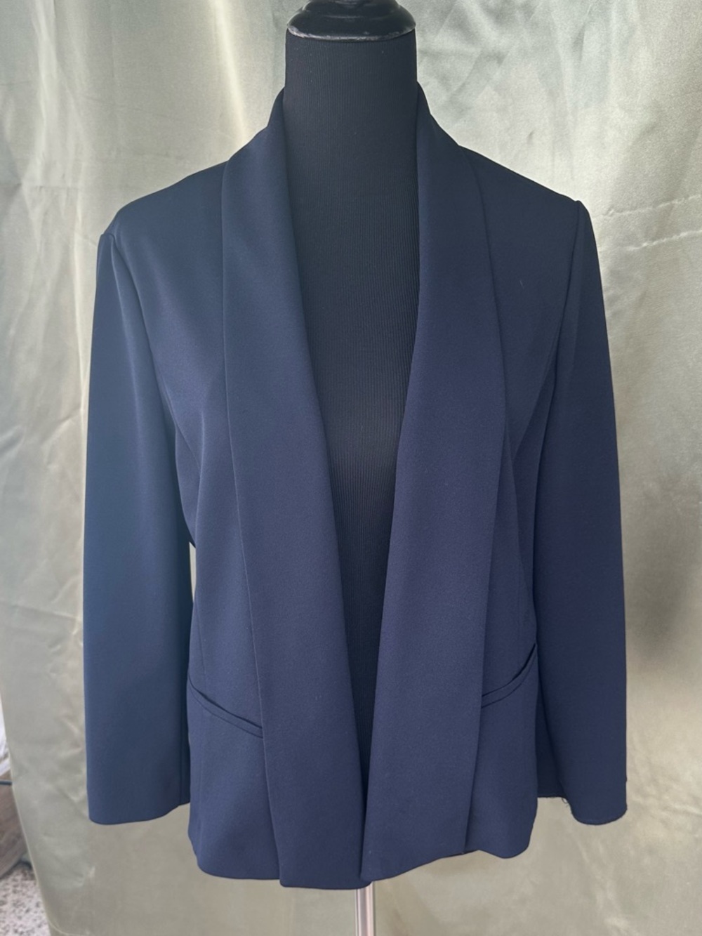 Anne Klein Shawl Collar Blazer Navy Blue